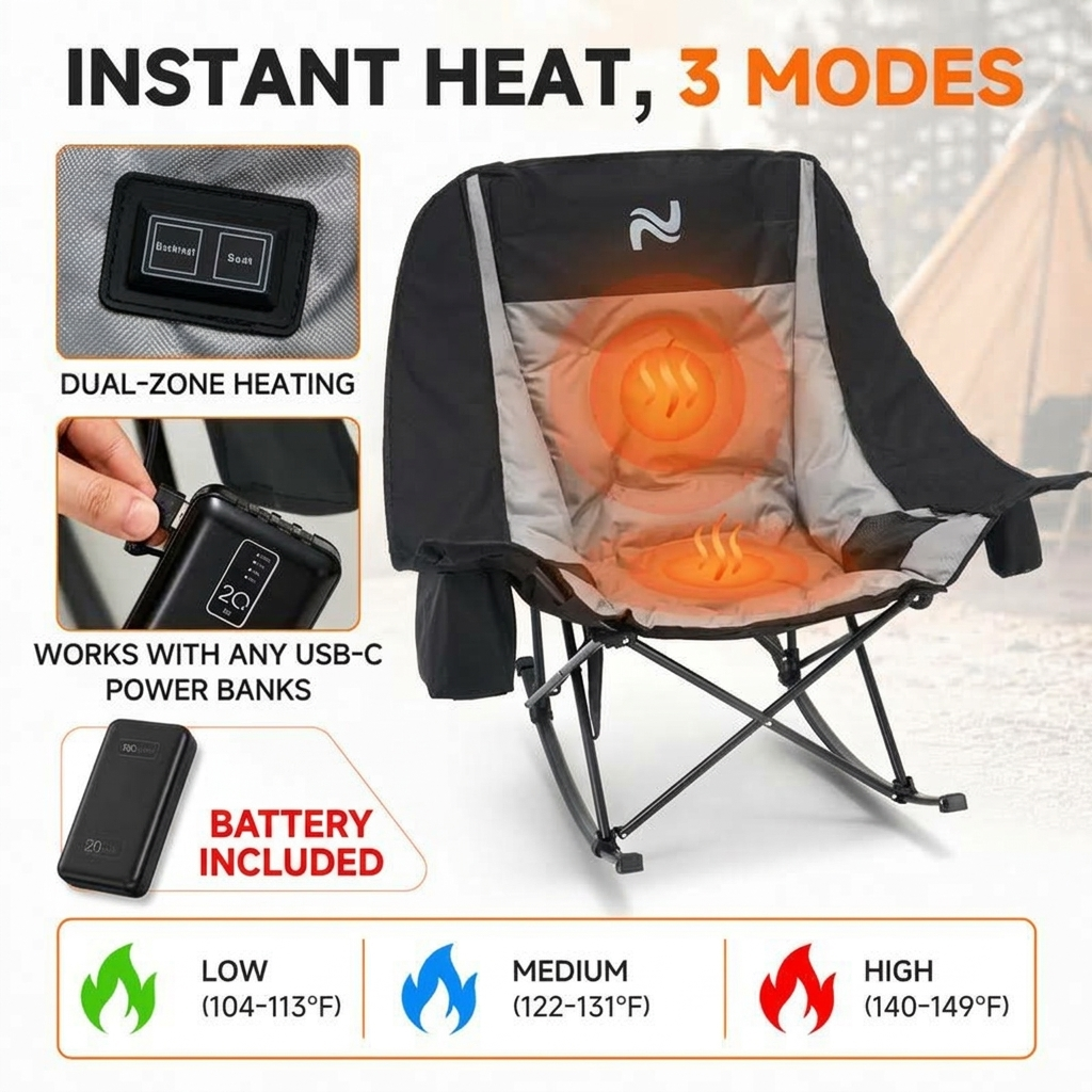 Aurella Heated Foldable Rocking Chair
